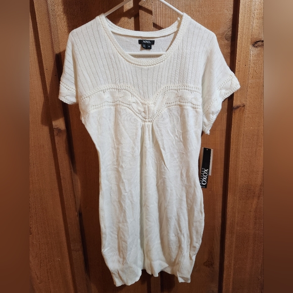 XOXO White Knit Dress Size Medium - Picture 2 of 6